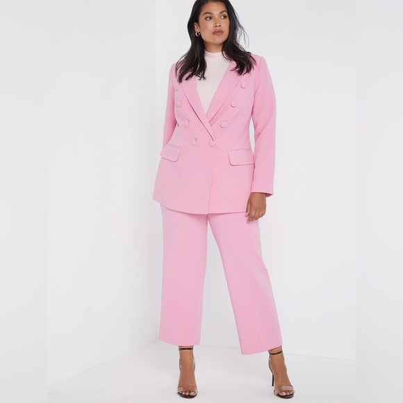 Eloquii Pants - ELOQUII STRAIGHT LEG ANKLE PANT PINK